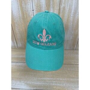 Ben Kaufman New Orleans 100% Cotton Cap Aqua Green And Pink Adjustable One Size